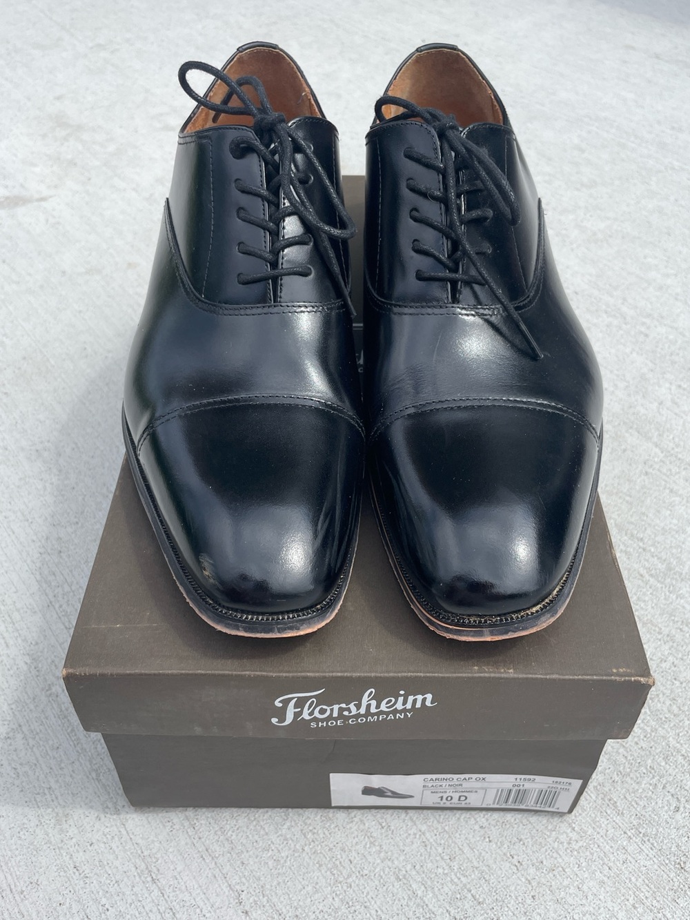 Florsheim Black Cap-Toe Oxfords